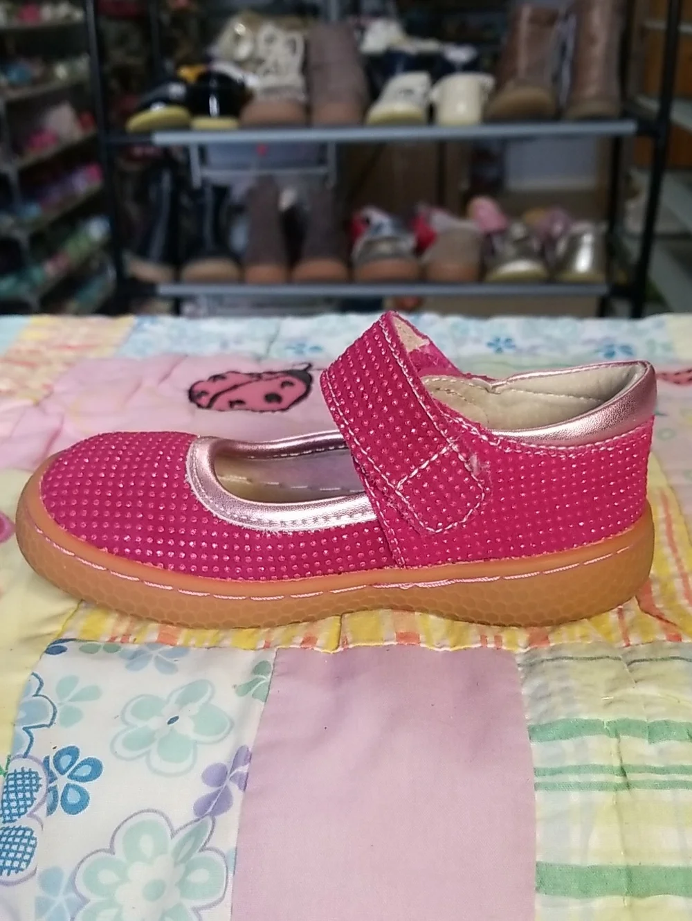 Livie & Luca Pink Mary Jane Shoes with Sparkly Dots Size 8 Gemma